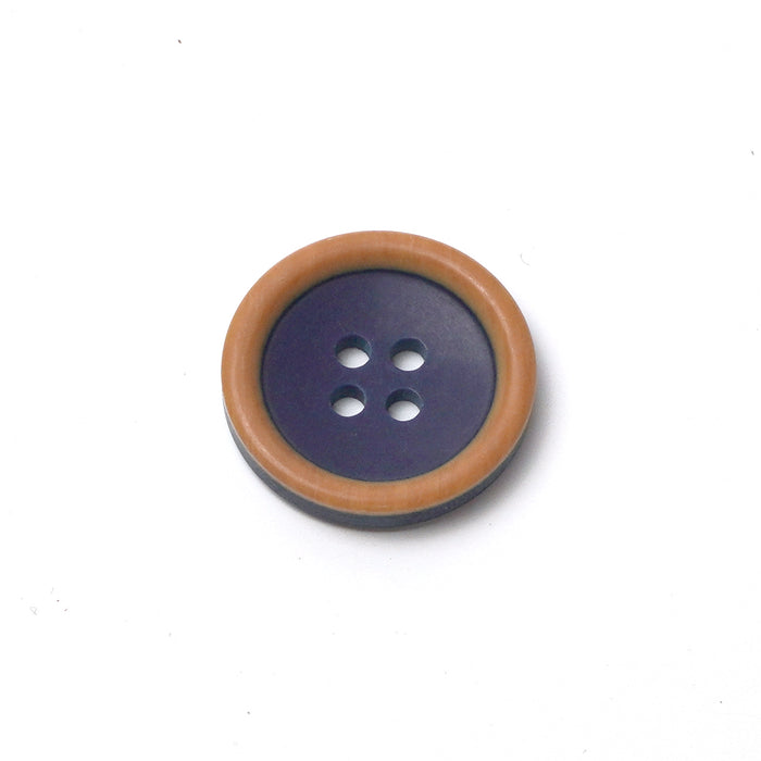 Colourful Wood-Effect Rimmed Buttons (10 Pcs) - 4 Hole, Choice of 9 Colours - 15mm / 20mm - Baby Knitting, Kids Cardigan Craft Buttons