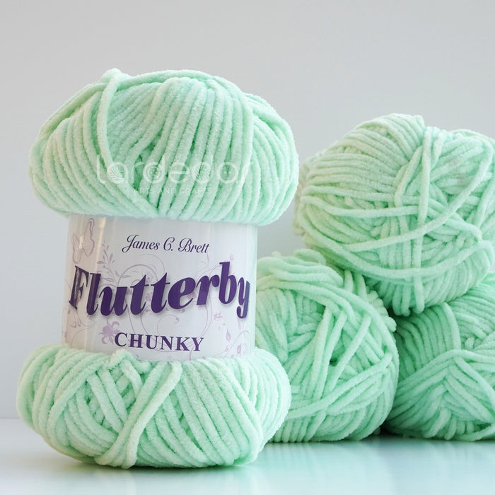 James C Brett Flutterby Chunky - B11 Apple - 100g Chenille Plush