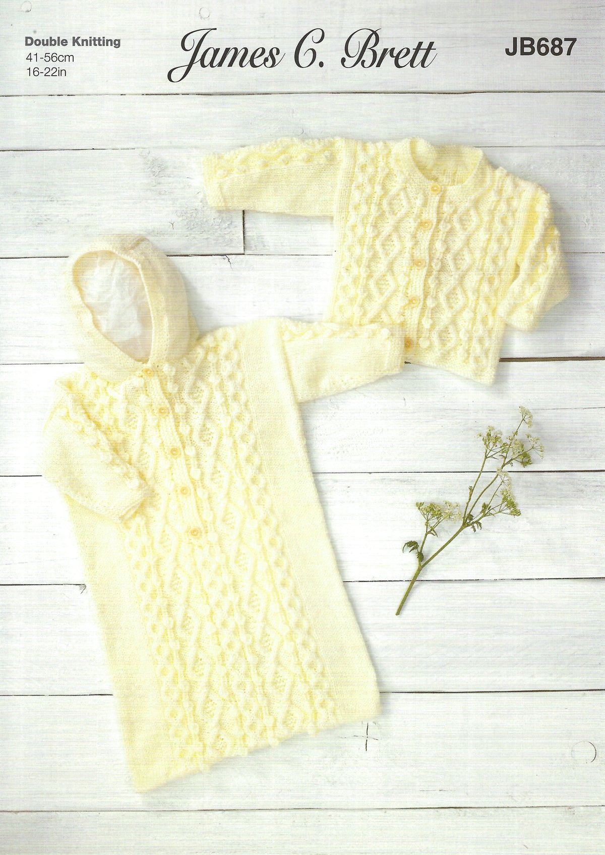 James C Brett Double Knitting Pattern JB687 Baby DK Round Neck Jacke