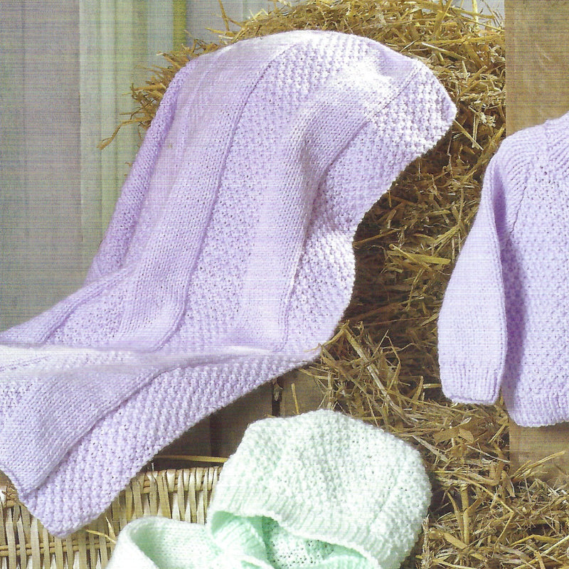 James C Brett JB784 Baby Aran Knitting Pattern - Cardigans & Blanket -  Intermediate (12-20 in)