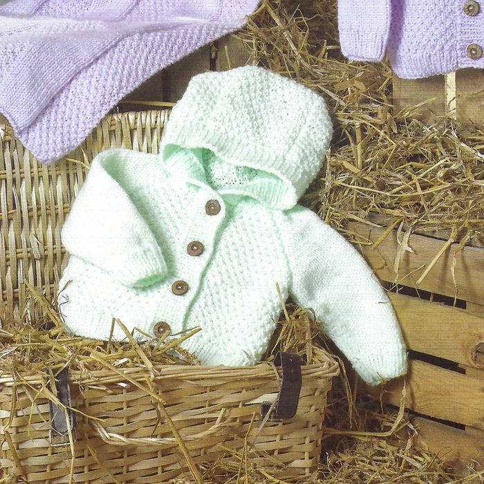 James C Brett JB784 Baby Aran Knitting Pattern - Cardigans & Blanket -  Intermediate (12-20 in)