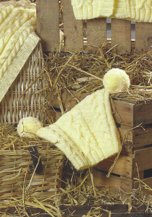 James C Brett JB788 Baby Aran Knitting Pattern - Coat, Hat & Blanket -  Intermediate Knit