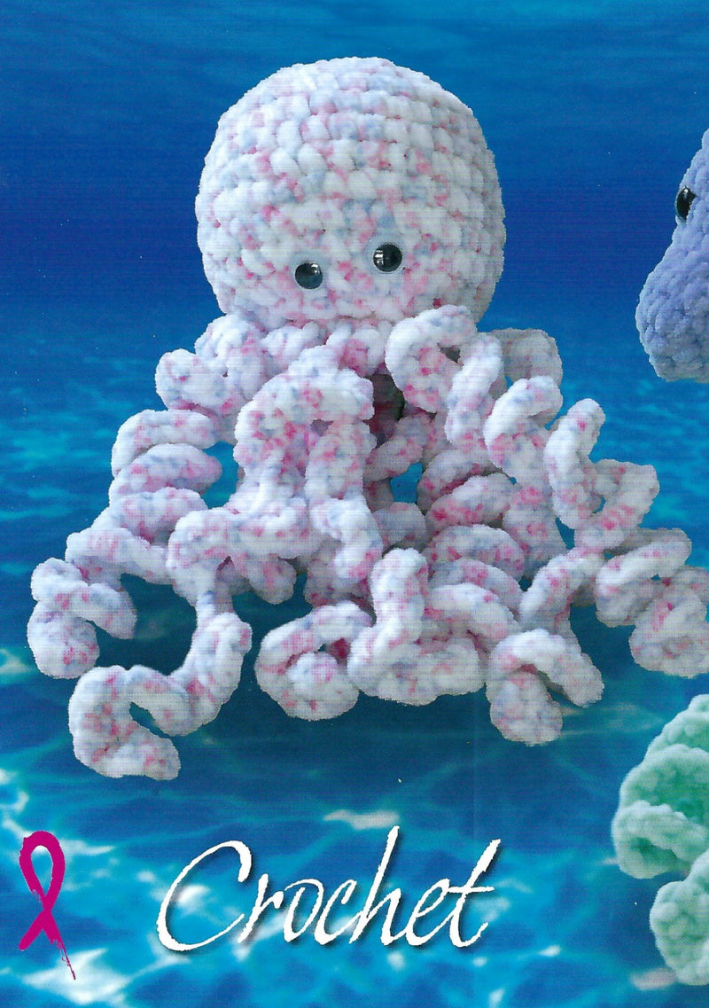 King Cole 9076 CROCHET Pattern - Snuggle Octopus, Whale, Seahorse and Dolphin in Chunky Yarn